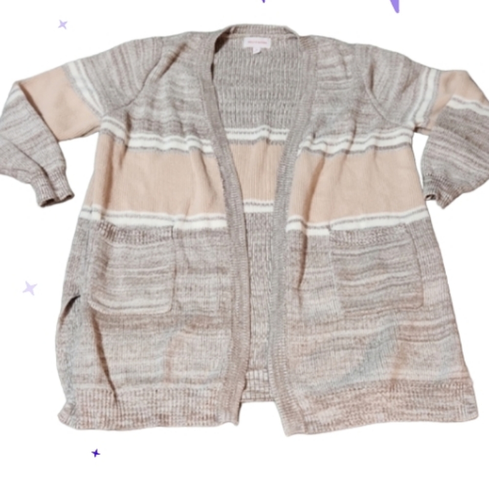 Xl cardigan sweater. Peachy tan? and taupe